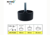 KR-P0393 1&quot; Embossed Plastic Sofa Feet Replacement Cylindrical HDPE Material supplier