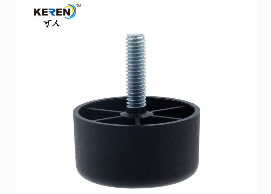 KR-P0393 1&quot; Embossed Plastic Sofa Feet Replacement Cylindrical HDPE Material supplier