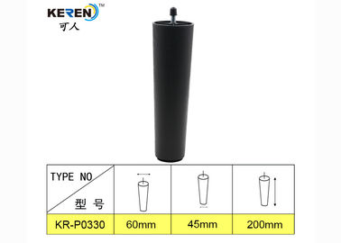 KR-P0330 Popular Plastic Round Sofa Legs Black Color With Screw 60*45*200mmH supplier