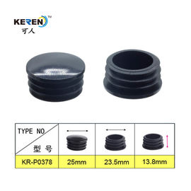 KR-P0378 PP Round Plastic Pipe Plugs Steel Furniture Tube Use Cover Insert Black supplier
