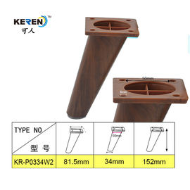 KR-P0334W2 Angled 6 Inch Replacement Sofa Legs Wood Finished ABS Material Quick Install supplier
