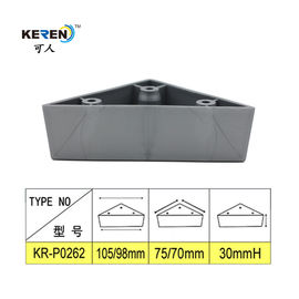 KR-P0262 Triangle Corner Plastic Sofa Legs Replacement Silver Grey 30mm Height supplier
