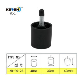 KR-P0123 Modern Plastic Furniture Legs Replacement , Black Adjustable Sofa Legs 40mm supplier