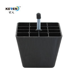 Solid Black Plastic Adjustable Cabinet Feet M8 Screw Furniture Feet Scratch Protection supplier