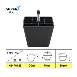 Solid Black Plastic Adjustable Cabinet Feet M8 Screw Furniture Feet Scratch Protection supplier
