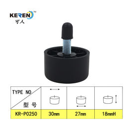 KR-P0250 Customized Plastic Furniture Feet Adjustable Feet Lowes M6 Screw Black Color supplier