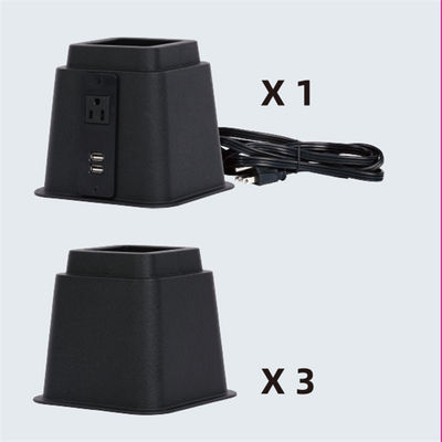5V DC USB 12A 125V 3 Inch Black Adjustable Bed Lifts riser supplier