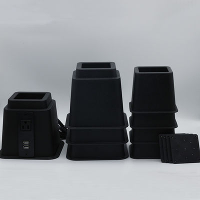 Stackable  223mm Height Adjustable Bed Risers With USB Outlet supplier