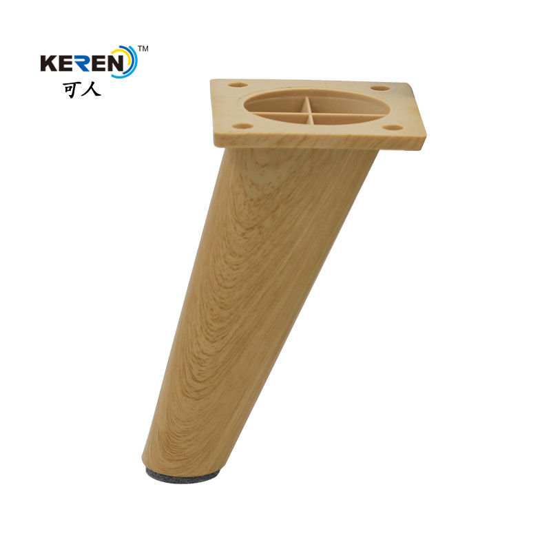 KR-P0334W1 152mm Angle Replacement Plastic Couch Legs Chair Extenders Wood Color supplier