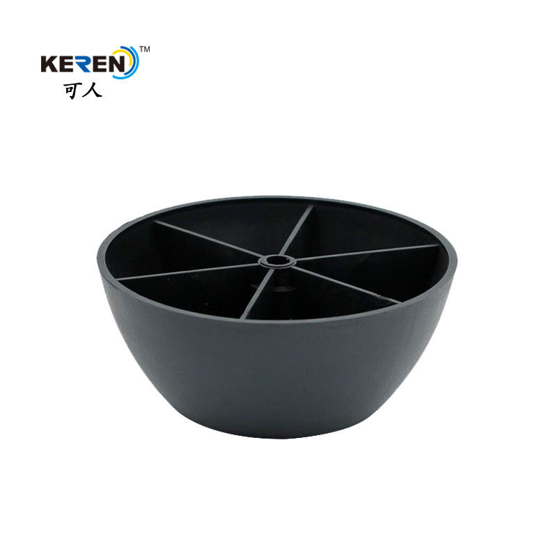KR-P0116 Round Plastic Sofa Legs Replacement , Black Plastic Furniture Feet Bed Base supplier