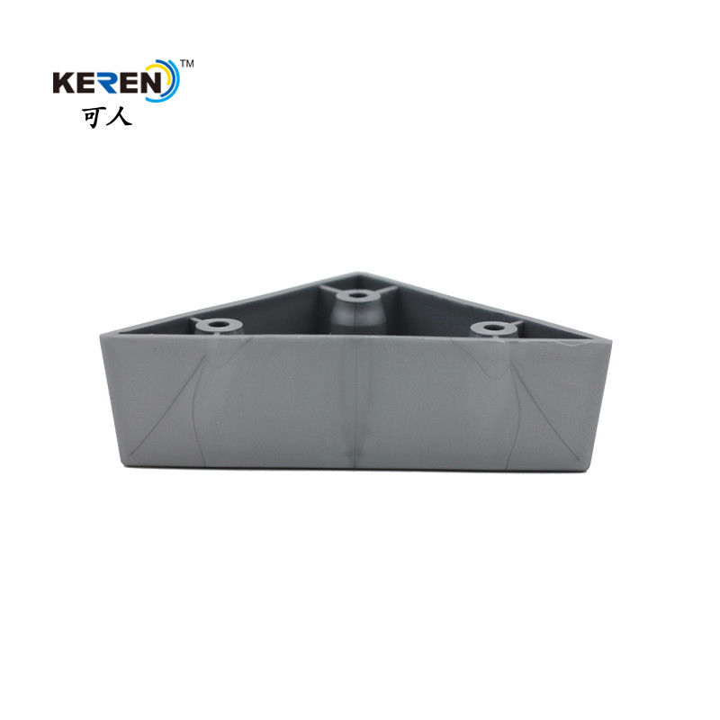 KR-P0262 Triangle Corner Plastic Sofa Legs Replacement Silver Grey 30mm Height supplier