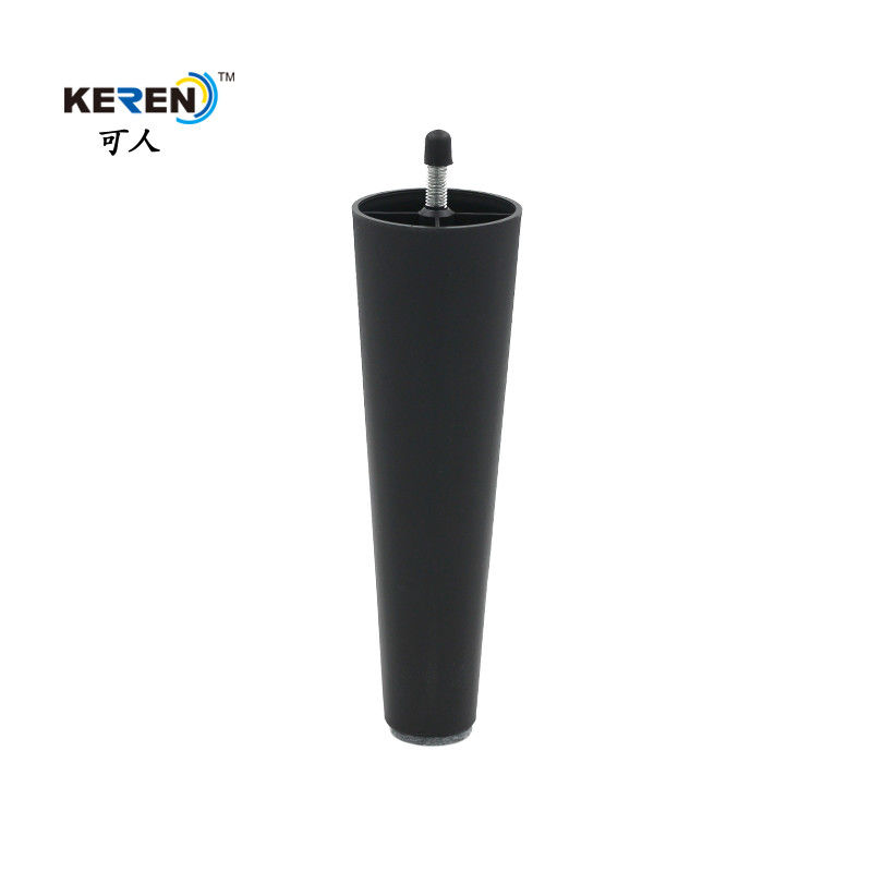 KR-P0297 Black Plastic Sofa Legs Replacement 200mm Height With Bolt No Noisy supplier